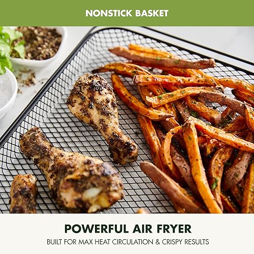 Miniatura 7 de GreenPan Bistro - Horno de acero inoxidable 9 en 1, bandeja antiadherente para hornear, estante y cesta de acero inoxidable, calentamiento rápido,