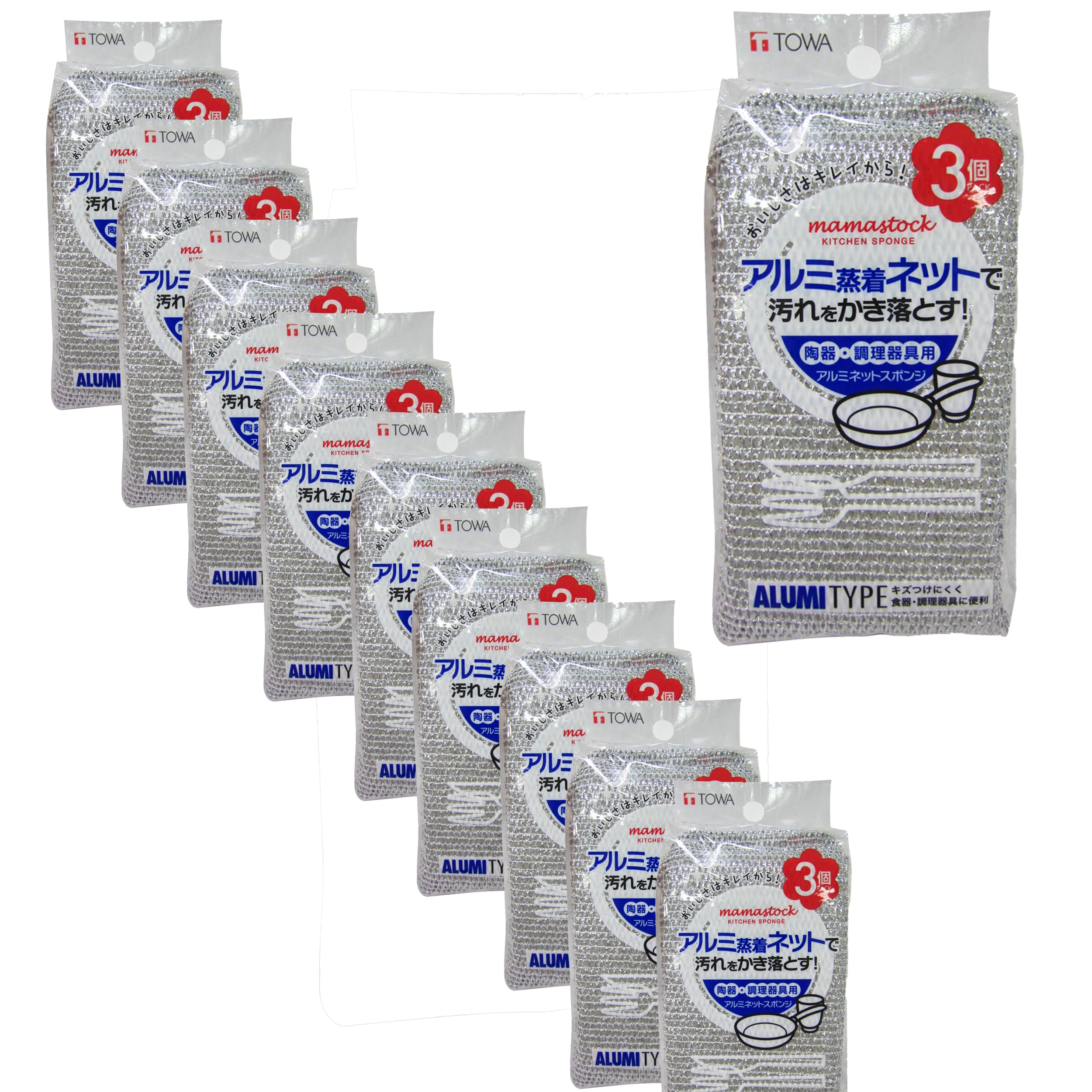 Amazon｜東和産業 キッチンスポンジ アルミネットスポンジ (3個入
