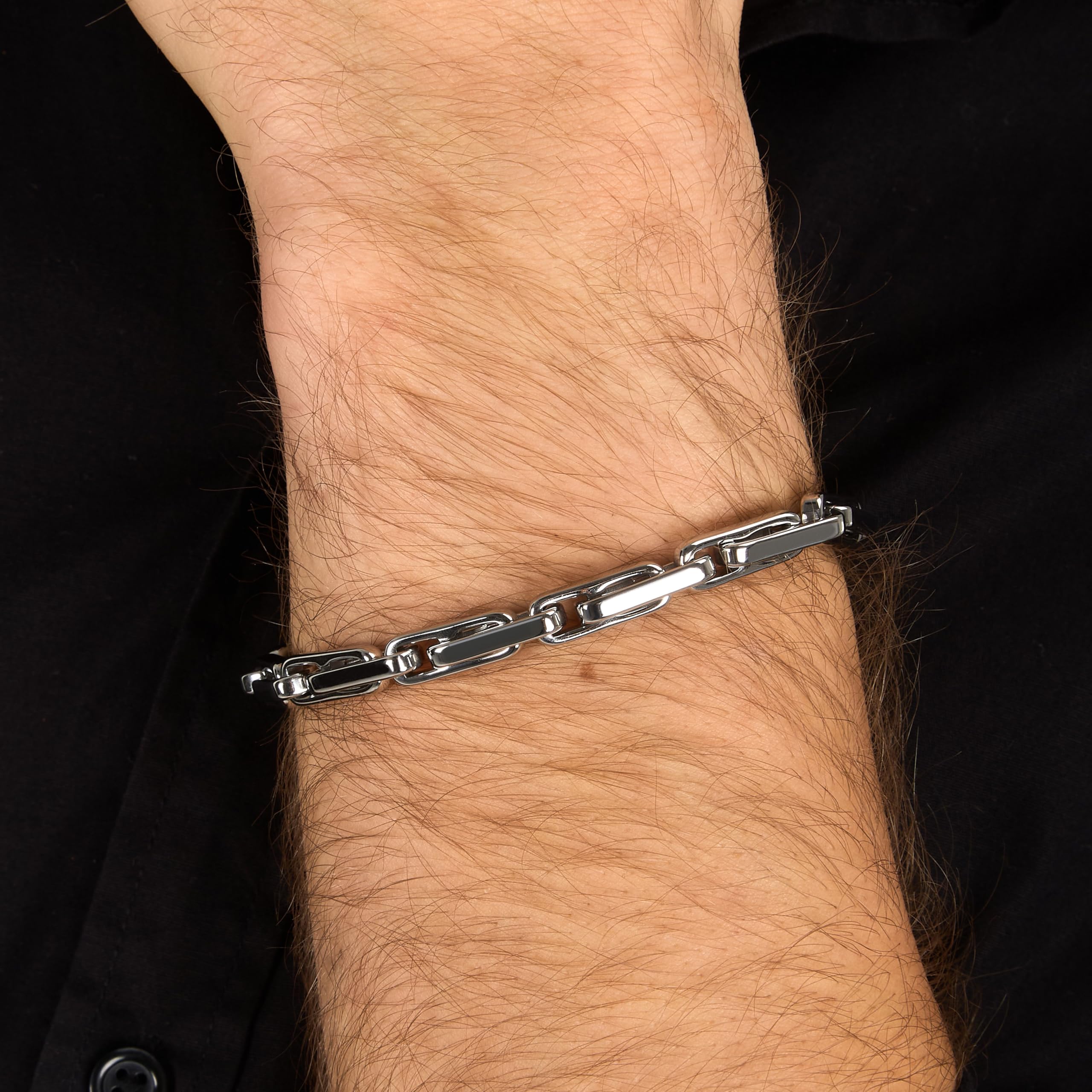 Trussardi Bracciale Uomo in Acciaio, Rigido, Collezione T-STEEL - TJAXV53