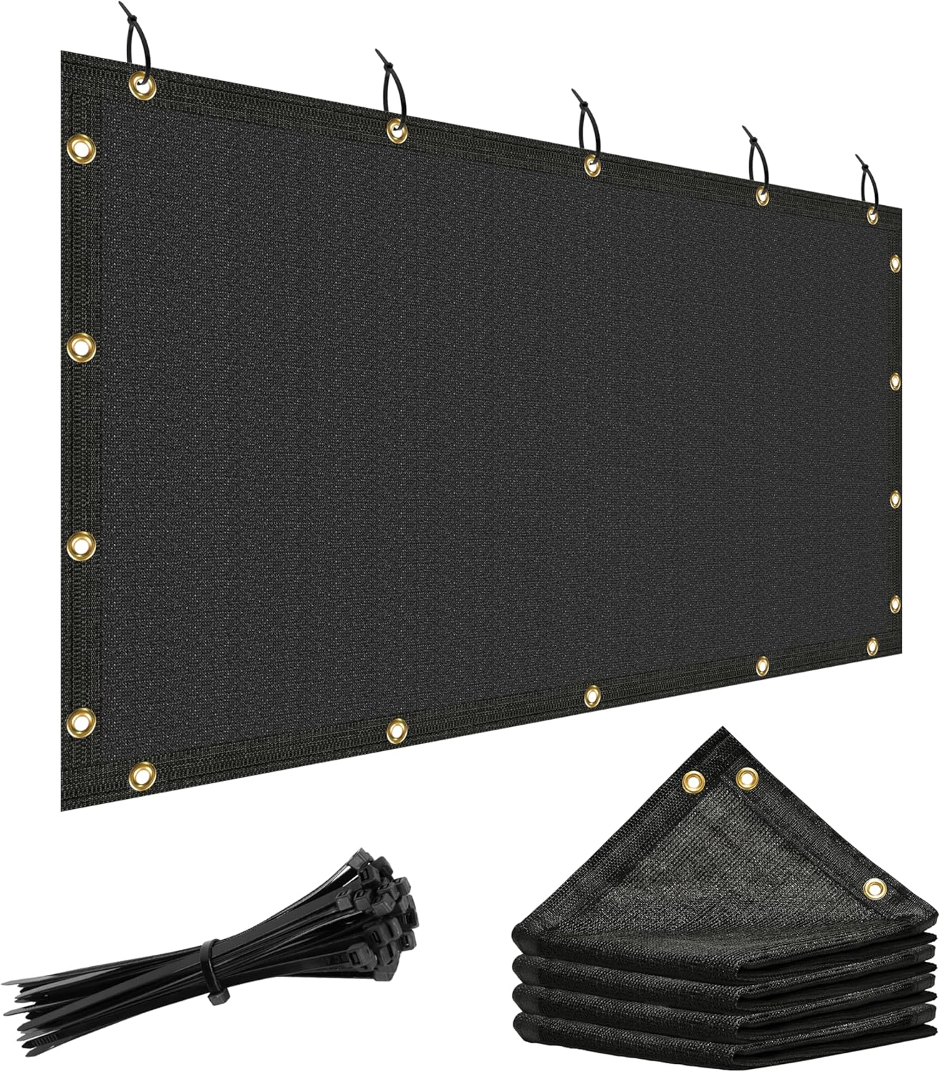 ShadeMart 90% Shade Cloth, Black 6' x 12' Outdoor Dog Shade Tarp, Shade Cover with Upgrade Grommets and Zip Ties, Sunblock Net for Garden Carport Chicken Coop Dog, We Custom Size