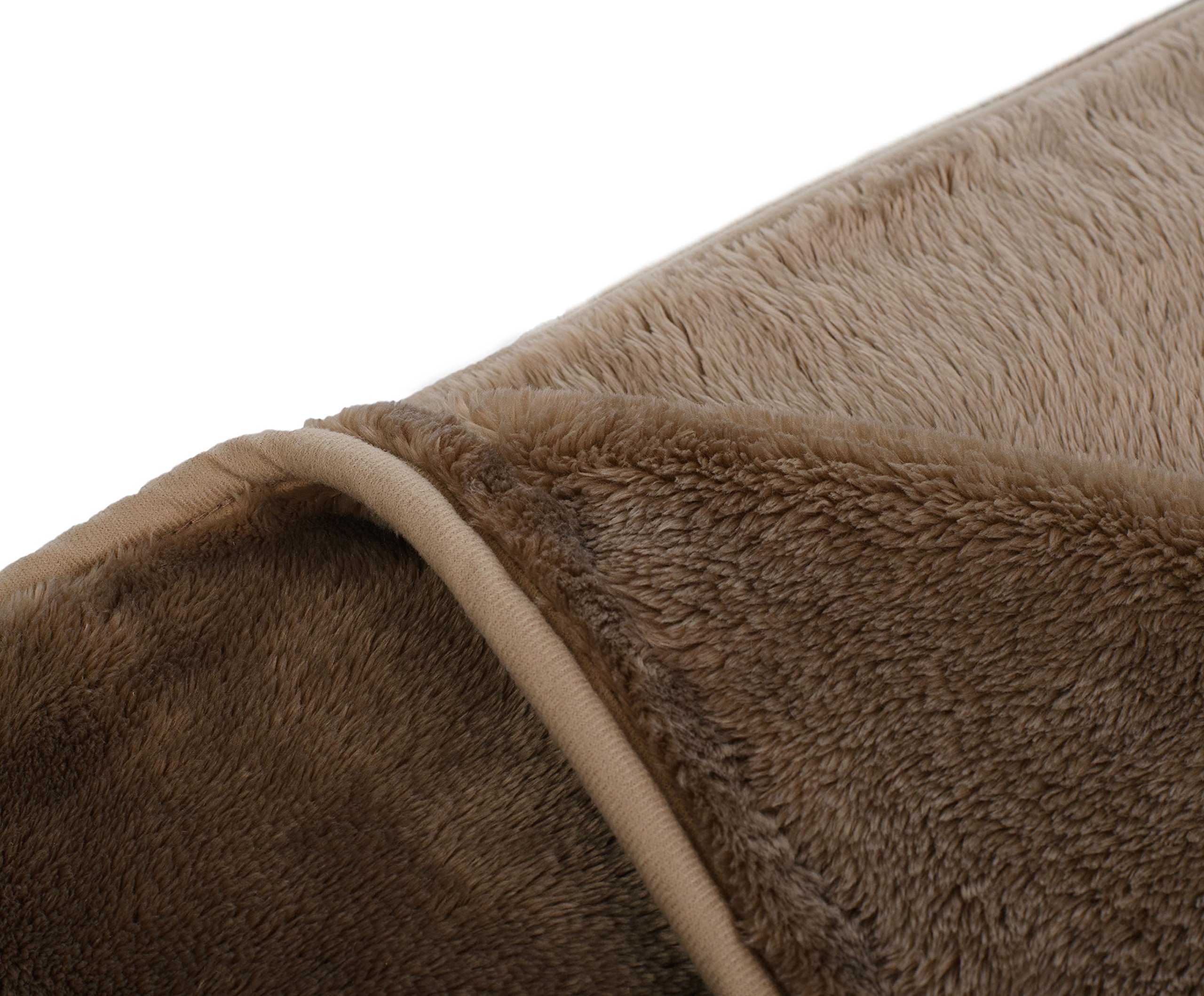 Gözze - Morbida Coperta Premium, Sensazione Cashmere, Microfibra, 180 x 220 cm - Tortora