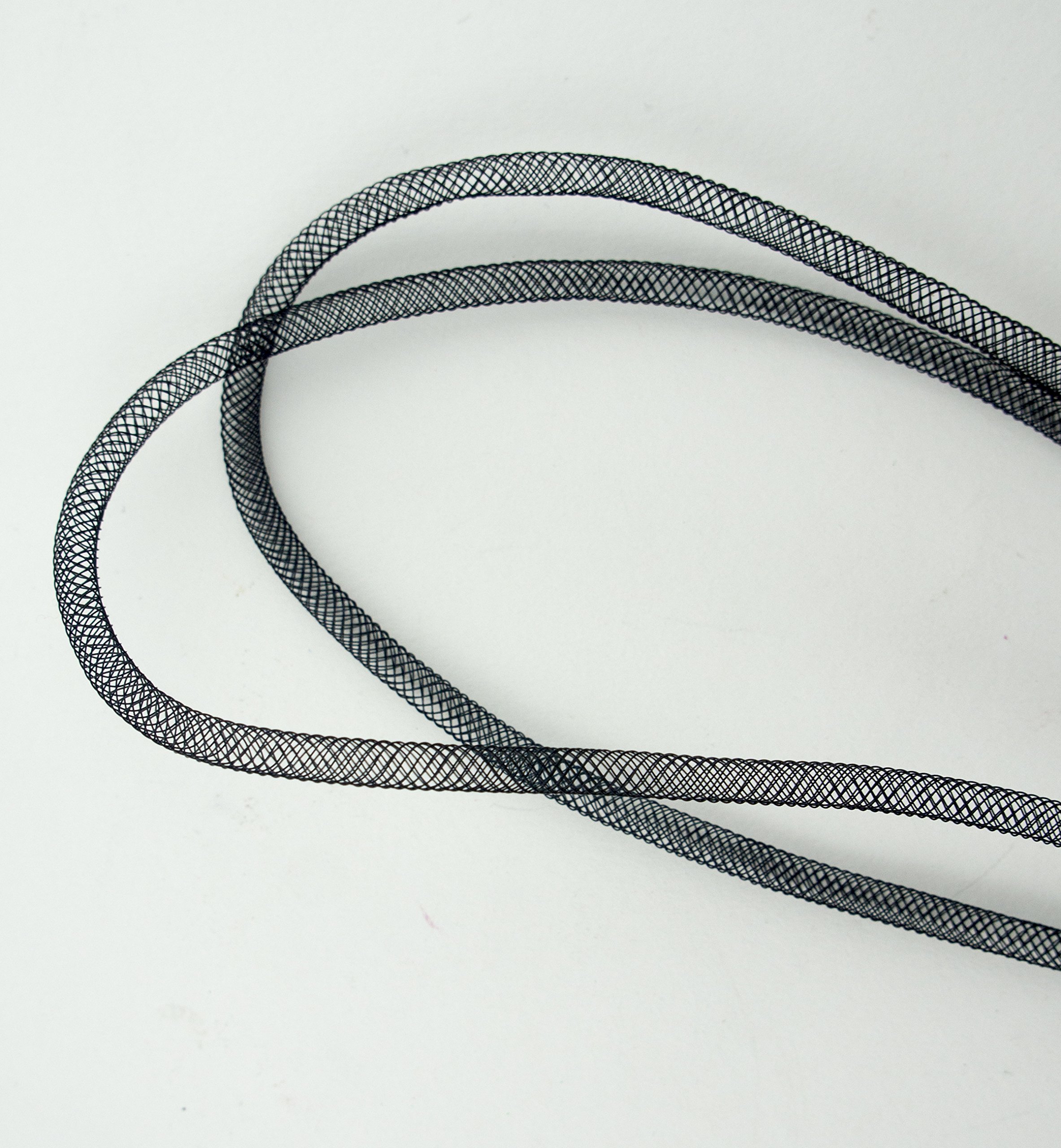 Hand® elastico leggero modisteria tubolare Crin Trim - diametro 4 mm, appx 30 metri per confezione - Nero