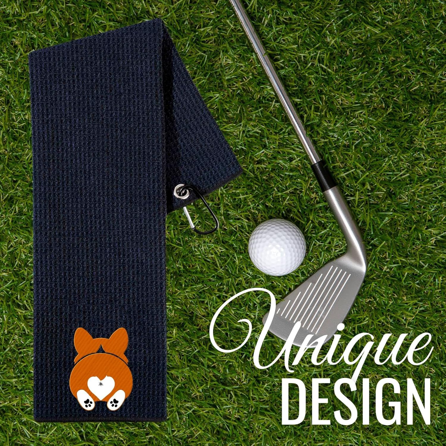 Corgi Gifts Golf Towel, Golf Accessory for Golf Bags, Dog Dad & Mom Gifts for Women & Men, Birthday, Christmas, 16”x 24” Microfiber Golf Towel - Image 2