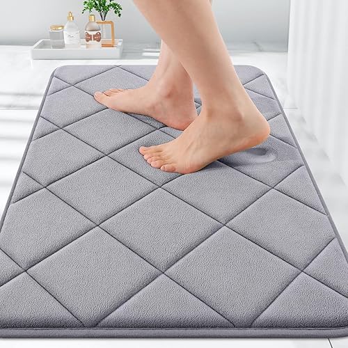 Miniatura 109 de OLANLY Tapete de baño de espuma viscoelástica de 24 x 16 pulgadas, ultra suave y absorbente, lavable a máquina, cómodo tapete de baño para suelo de