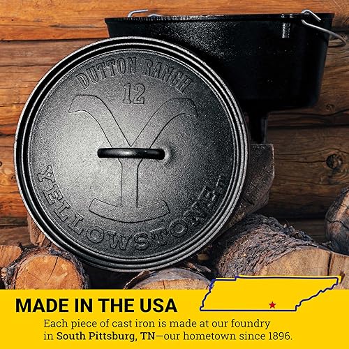 Miniatura 7 de Lodge Utensilios de cocina de hierro fundido con estampado Yellowstone pre-sazonado, para usar en el horno, en la estufa, en la parrilla o sobre una