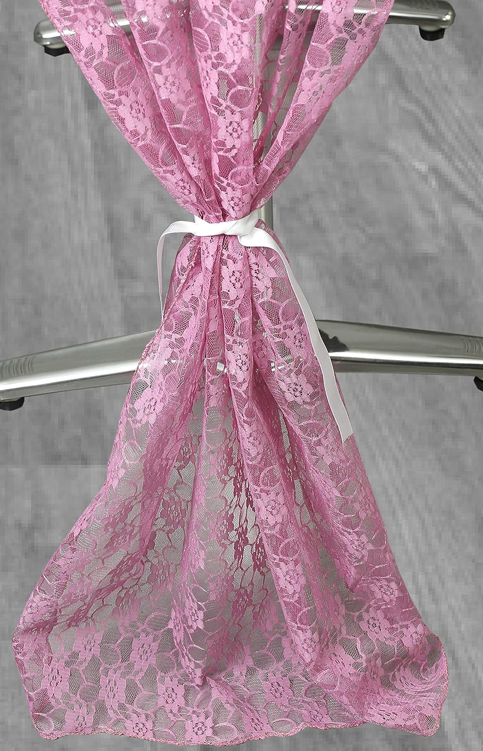 MDS Pack of 10 Wedding 27 x 170 inches Long Sheer lace Table Runner for Wedding Banquets Decorations Birthday Parties, Engagements, Rustic Boho for 14Feet Table Runners - Dusty Pink