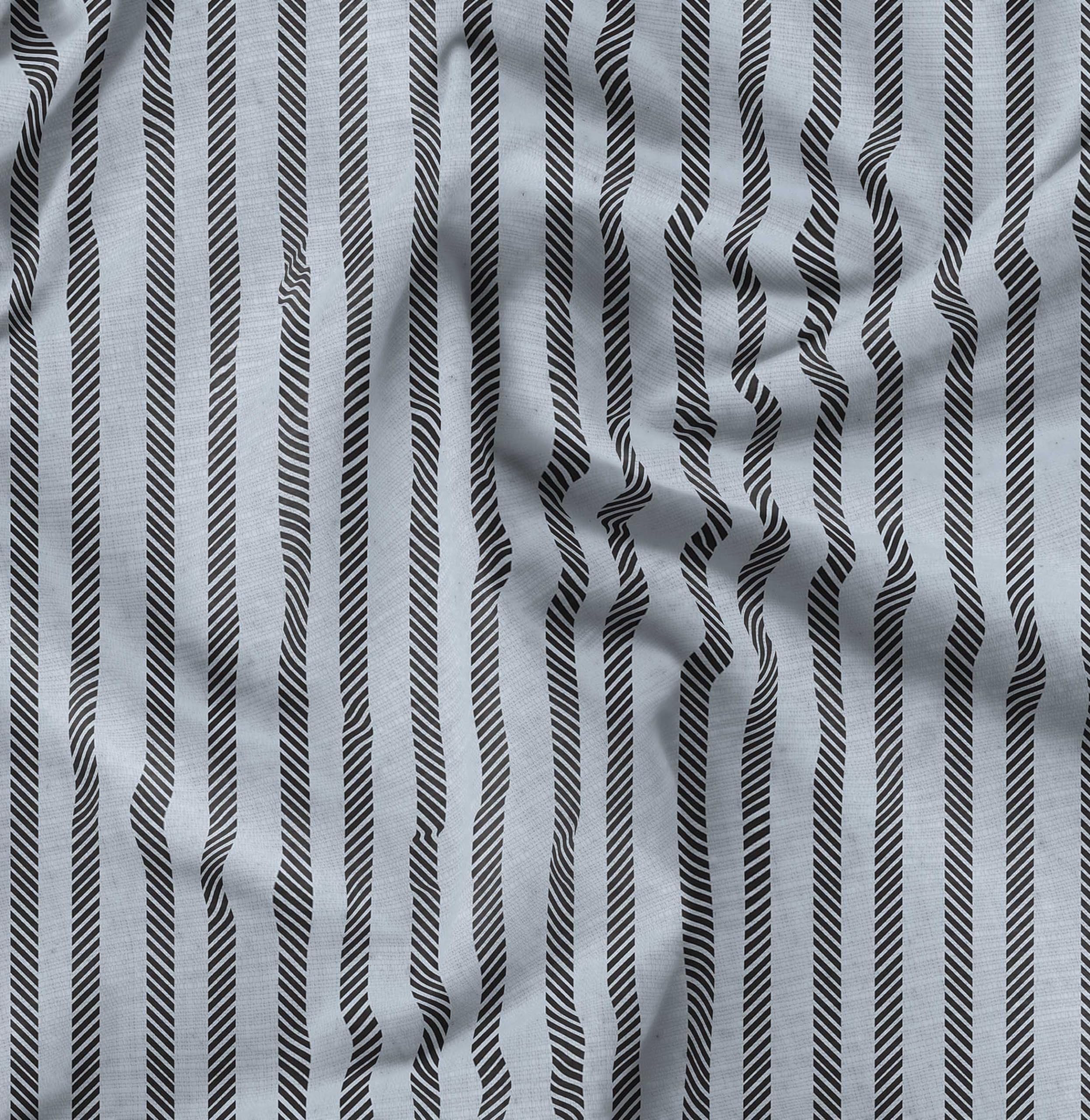 Soimoi Stripes Print - Gray, Canvas Fabric Material - 56 Inch Wide, 1 Meter, Unstitched Fabric For Upholstery, Bags, Workwear And Outdoor Gear.