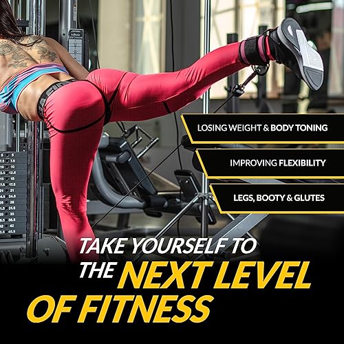 Miniatura 3 de Body Reapers Correa de tobillo de gimnasio para máquina de cable con velcro ajustable, anillos en D dobles duraderos y diseño acolchado para