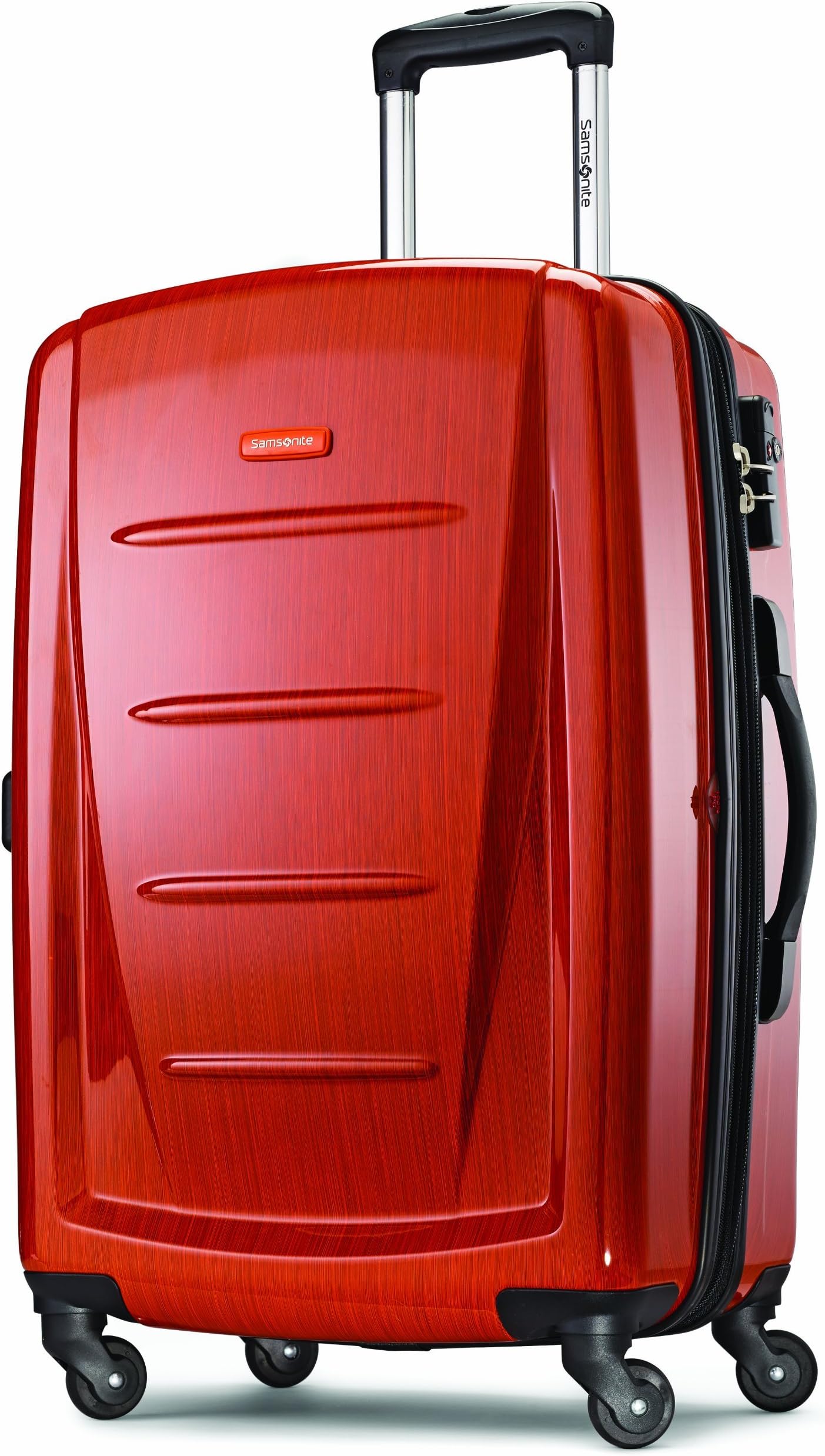 Winfield 2 Hardside Expandable Luggage with Spinner Wheels, Orange, Checked-Large 28-Inch