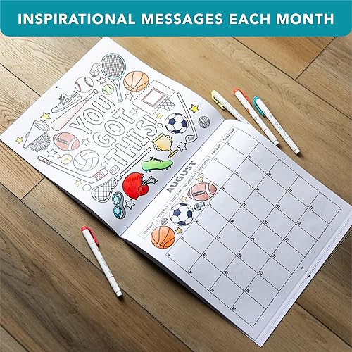 Miniatura 6 de Tiny Expressions - Calendario inspirador para colorear 2025 - Calendario de pared 2025 con texto en inglés «Today is a Good Day» para niños – 12