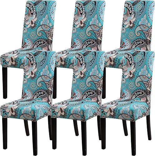 Vista 41 de YISUN Fundas para sillas de comedor, fundas elásticas de elastano para asiento de silla, extraíbles y lavables, fundas protectoras para sillas