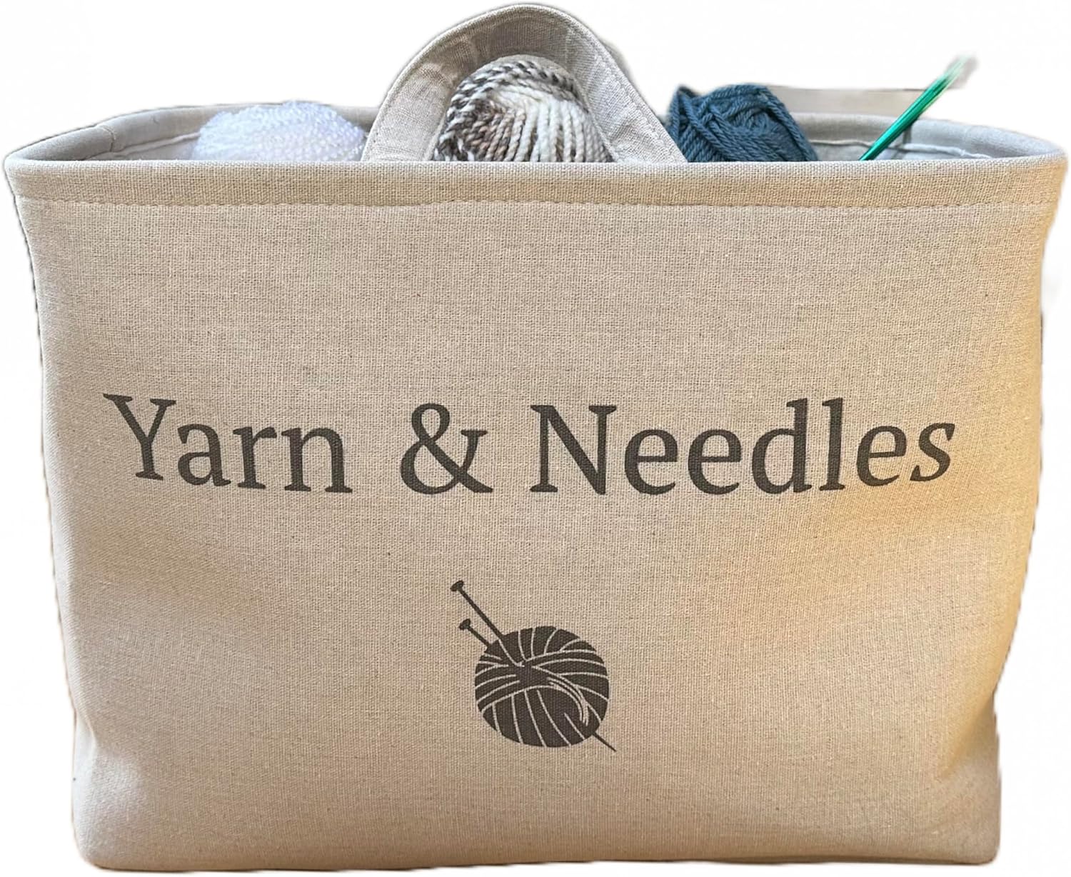 Yarn and Needles Large Tote for Sewing and Knitting