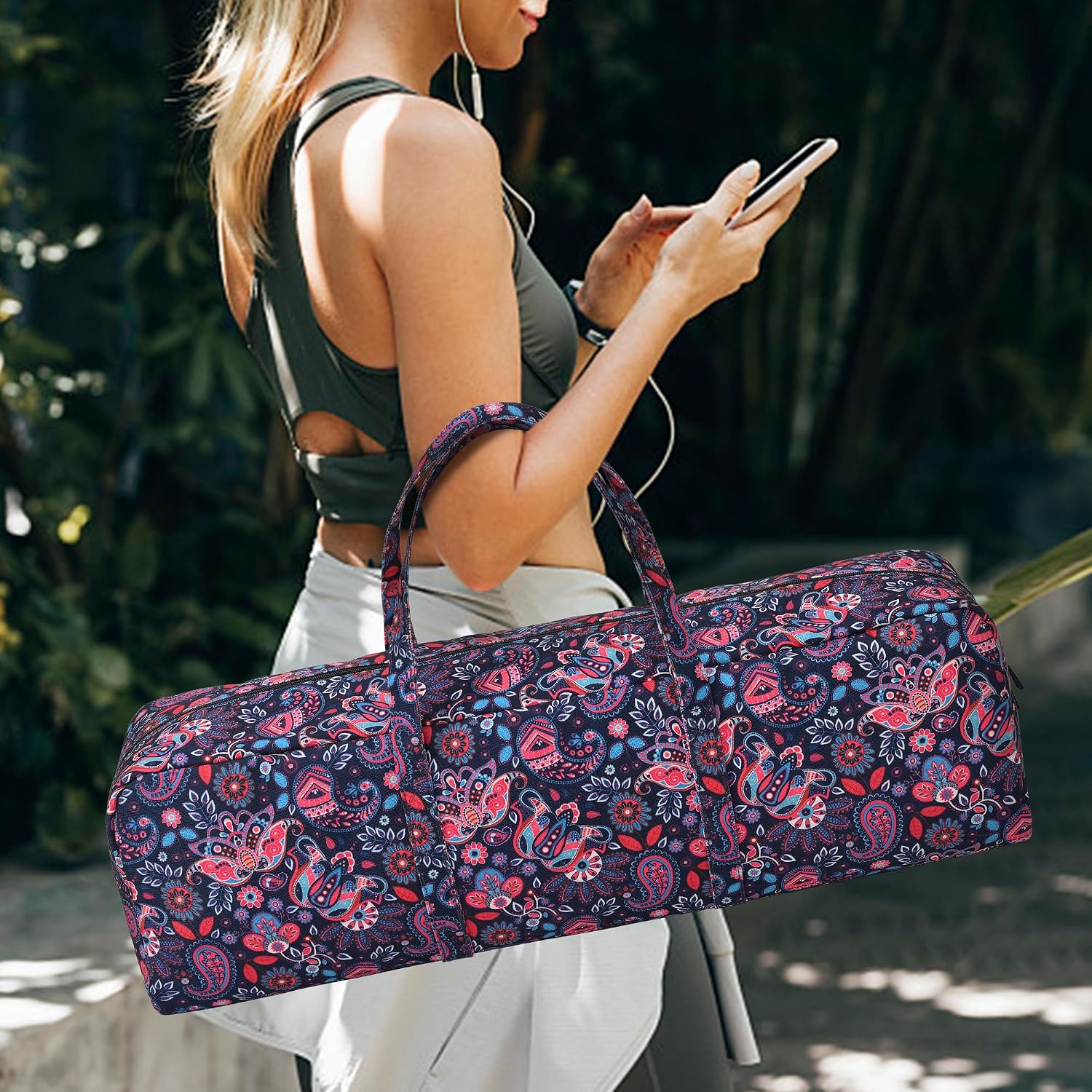Boulder Bee | Yoga Mat Bag | Large Yoga Mat Carrier with Wet Pocket | Yoga Gifts | Gym Tote Bag for Women image 2