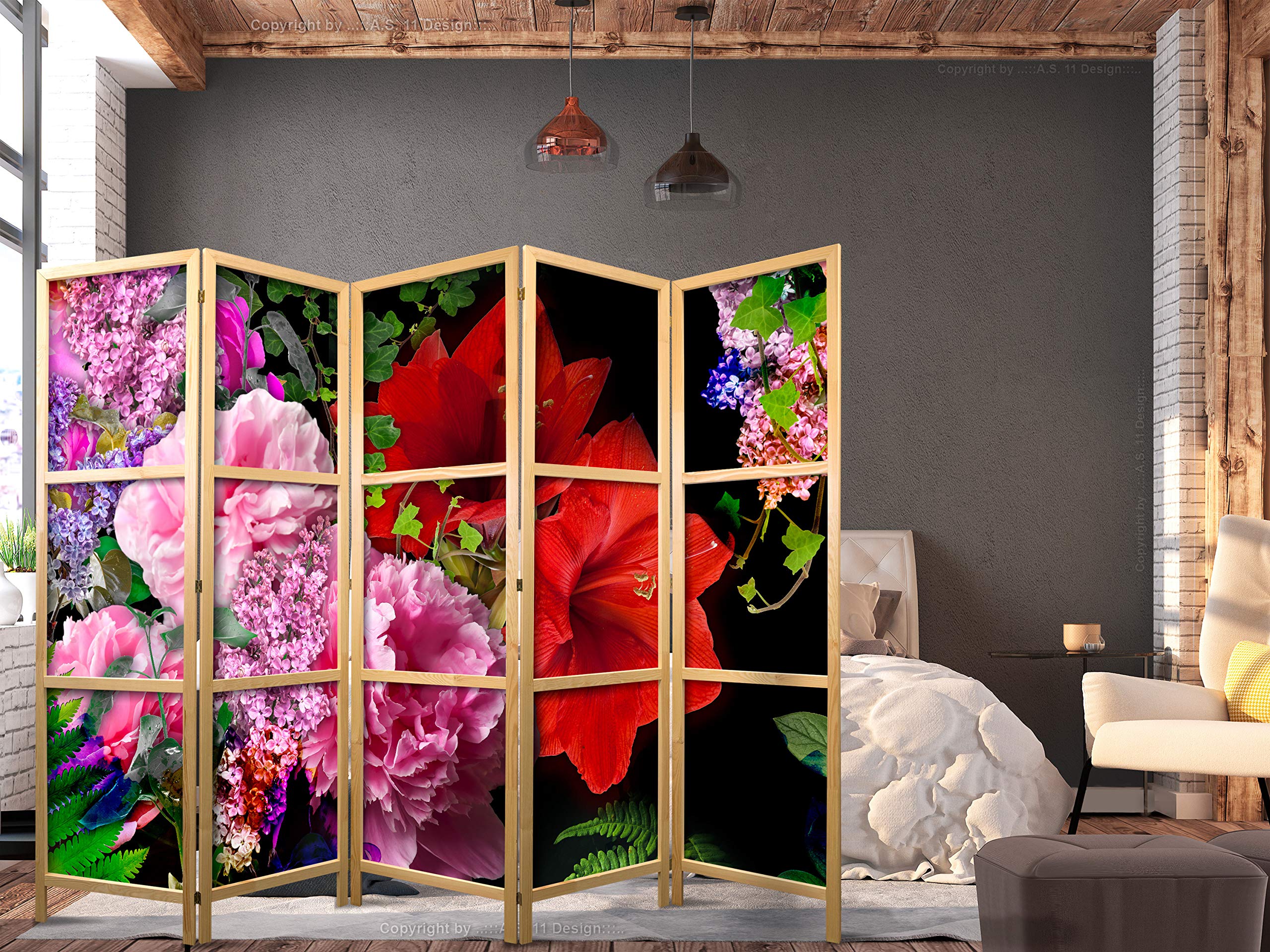 アート・デザイン・音楽 Het meubel verbeeld Amazon.com - artgeist Japanese Room Divider XXL Flowers Zen 90 x