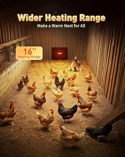Miniatura 3 de Petnf - Calentador de gallinero de 140 vatios con calor radiante para gallinas, diseño eficiente de la energía, más seguro que el calentador de