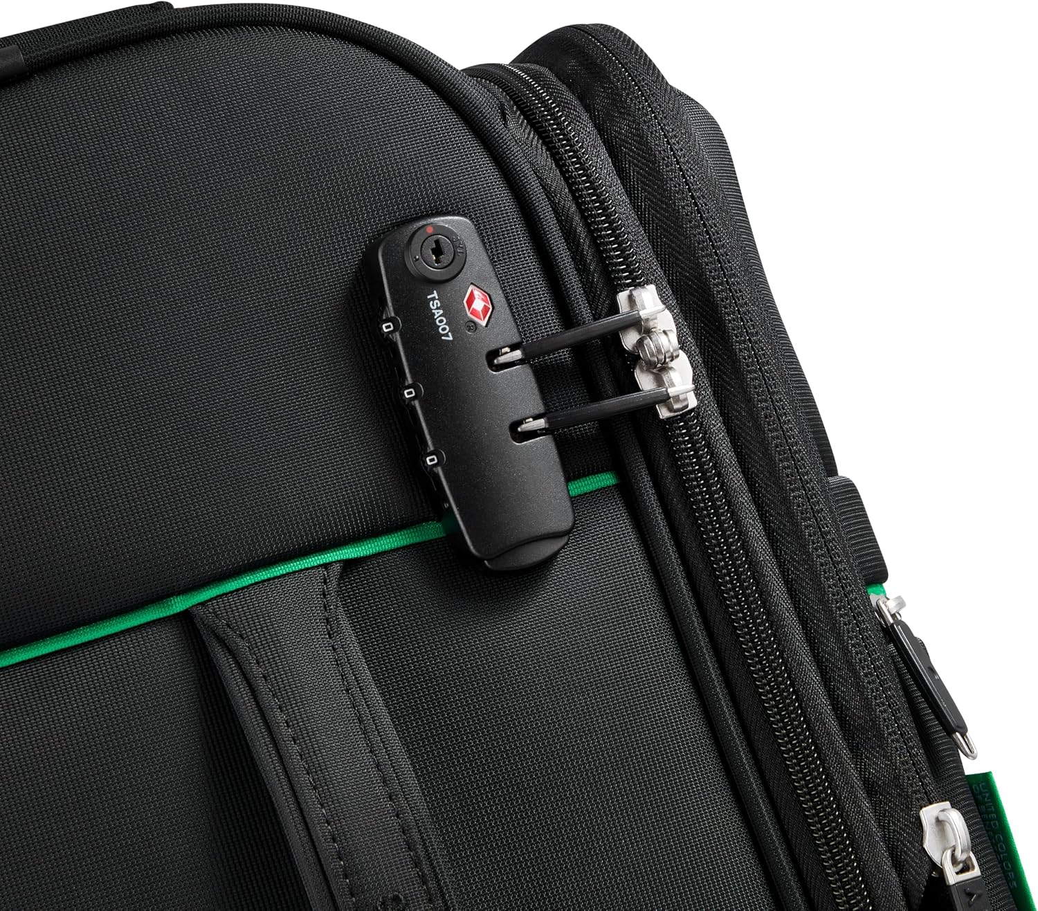United Colors of Benetton Color Block Softside Expandable Luggage with Spinner Wheels, Black, Carry-On 19 Inch