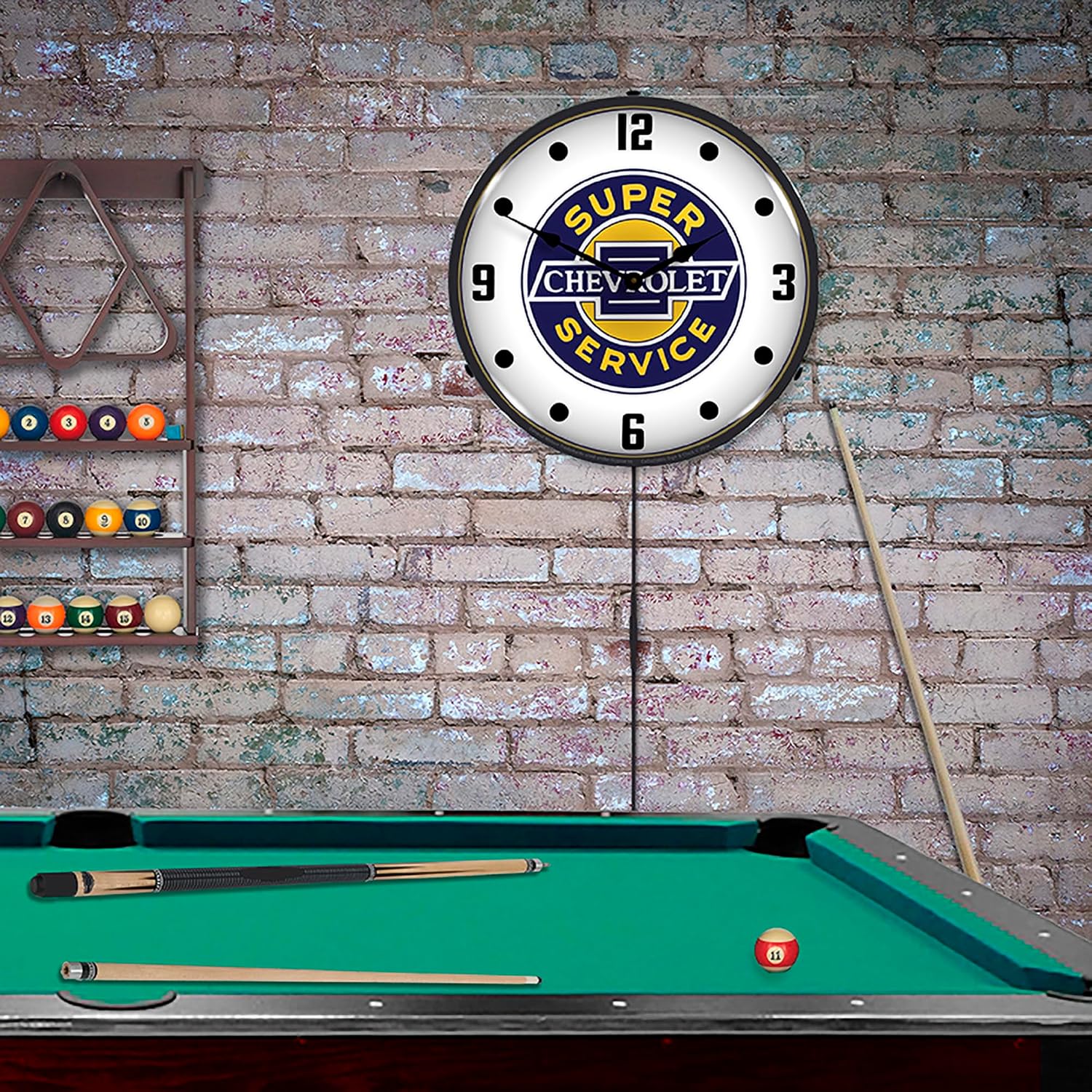 Chevrolet Super Service Backlit LED Lighted Clock