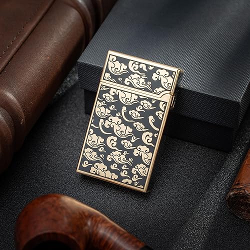 Miniatura 6 de Encendedor de llama suave recargable de butano con rueda de pedernal de dragón chino