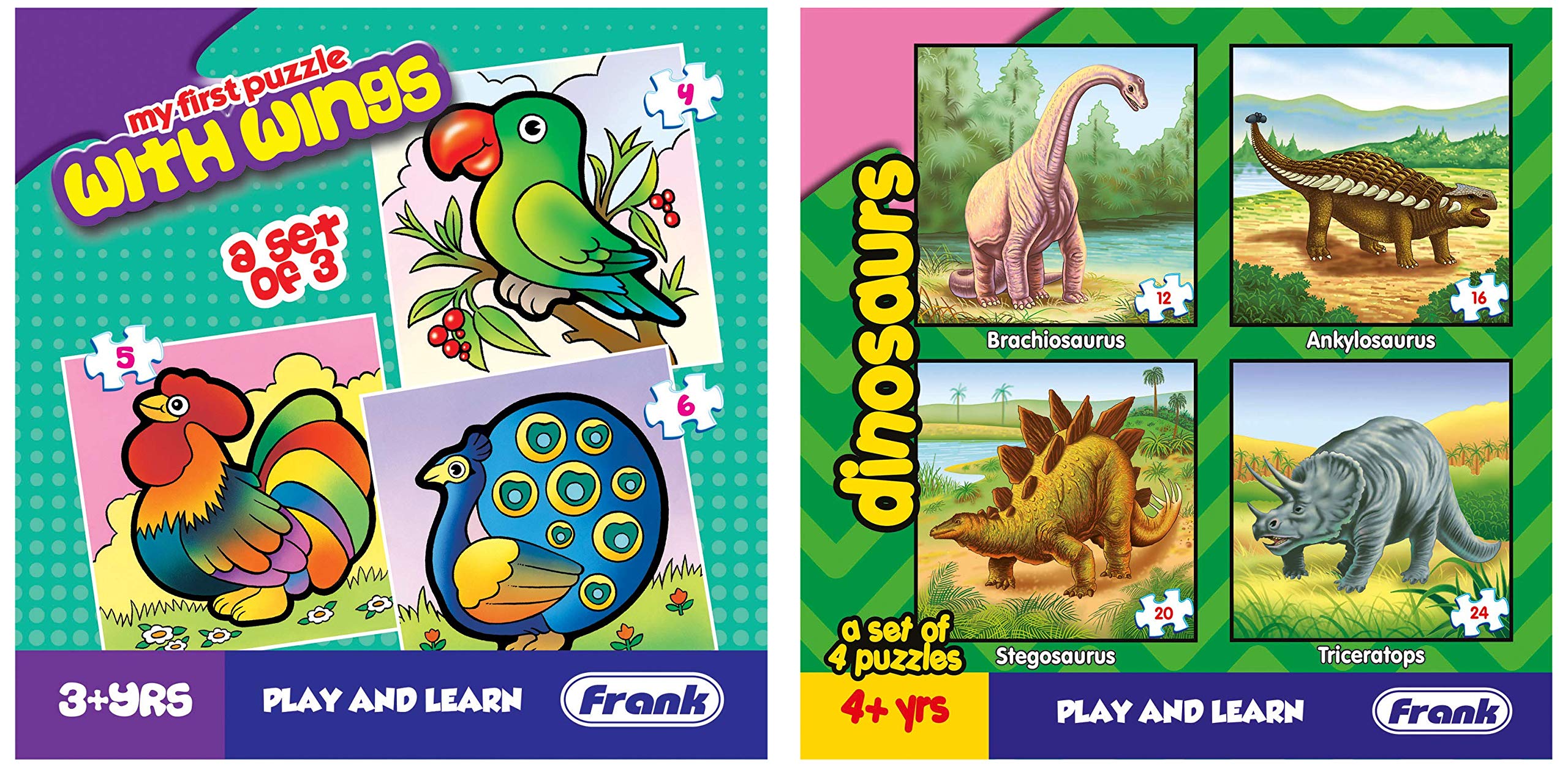 Frank with Wings Puzzle for 3 Year Old Kids and Above & Frank - 11602 Dinosaurs Puzzle for 4 Year Old Kids and Above