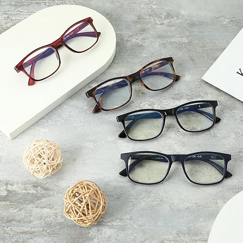 Miniatura 73 de 1/2/4/5 Pack Computer Reading Glasses Blue Light Blocking Readers Spring Hinge for Women Men