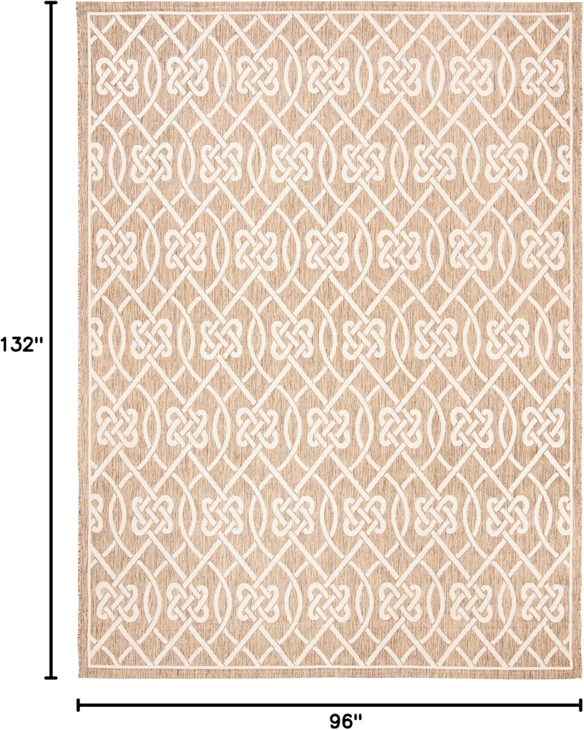 SAFAVIEH Washable Rug Outdoor Courtyard Collection - 8' x 11', Mocha & Light Beige, Non-Shedding & Easy Cleaning, Ideal for Patio, Backyard, Mudroom (CY6302-232)