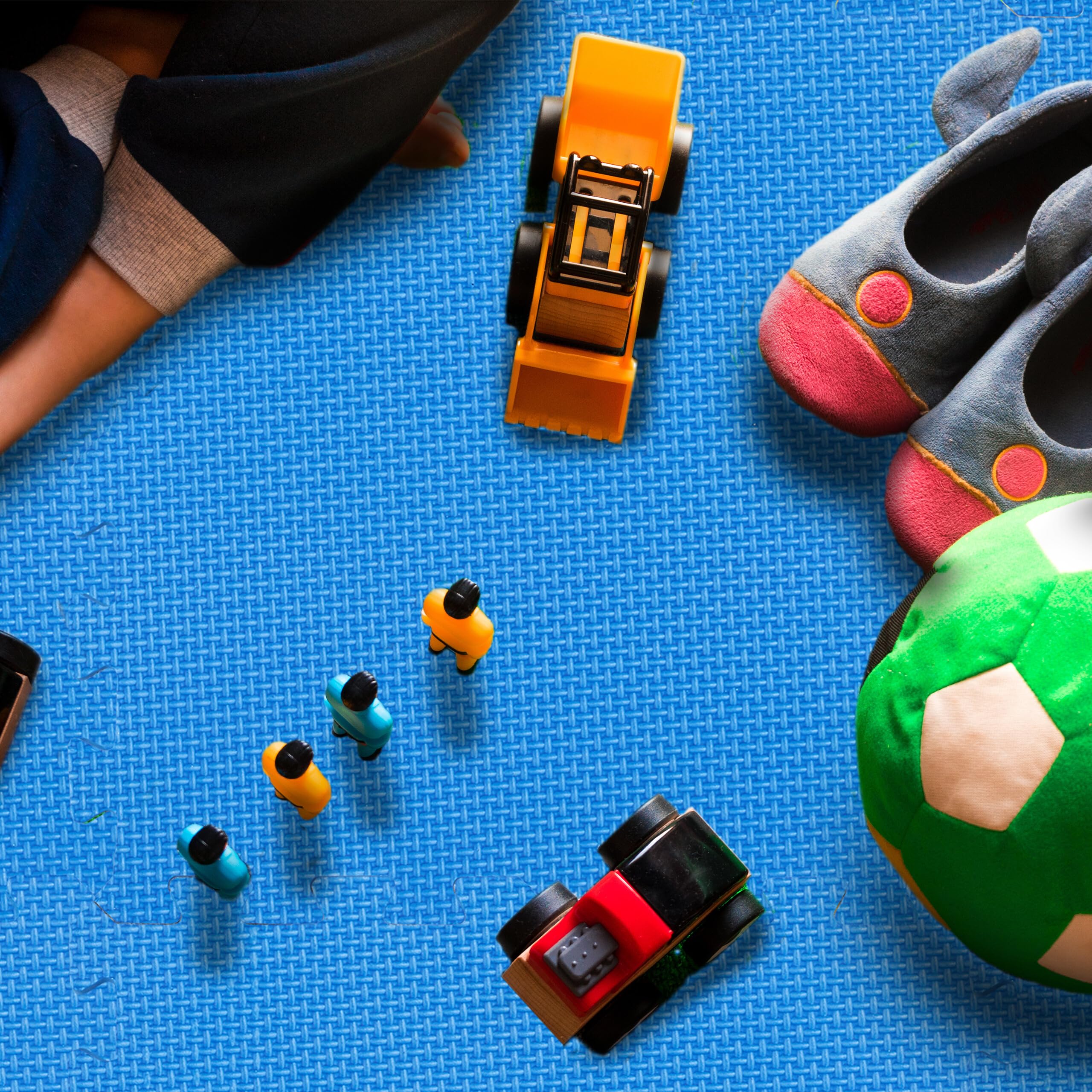 Relaxdays 48x Tappeto da Fitness a Puzzle per la Palestra o da Gioco Bambini, Tappetino in Eva, Area 2,16 m², 30x30, Blu