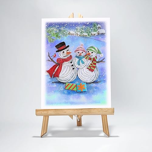 Miniatura 4 de TUMYBee Tarjeta de Navidad con diseño de muñeco de nieve, 5 x 7 pulgadas, hecha a mano, temática de muñeco de nieve