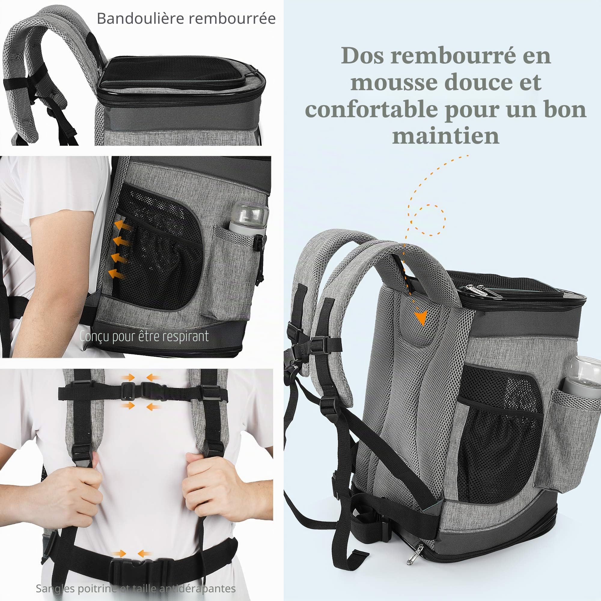 Kritter Planet Sac à Dos pour Animaux avec FenêTre en Maille, Respirant Et Pliable, pour Chiens Et Chats, Tapis IntéRieur Amovible, pour La RandonnéE, Le Cyclisme Et L'ExtéRieur, 8kg Chiots