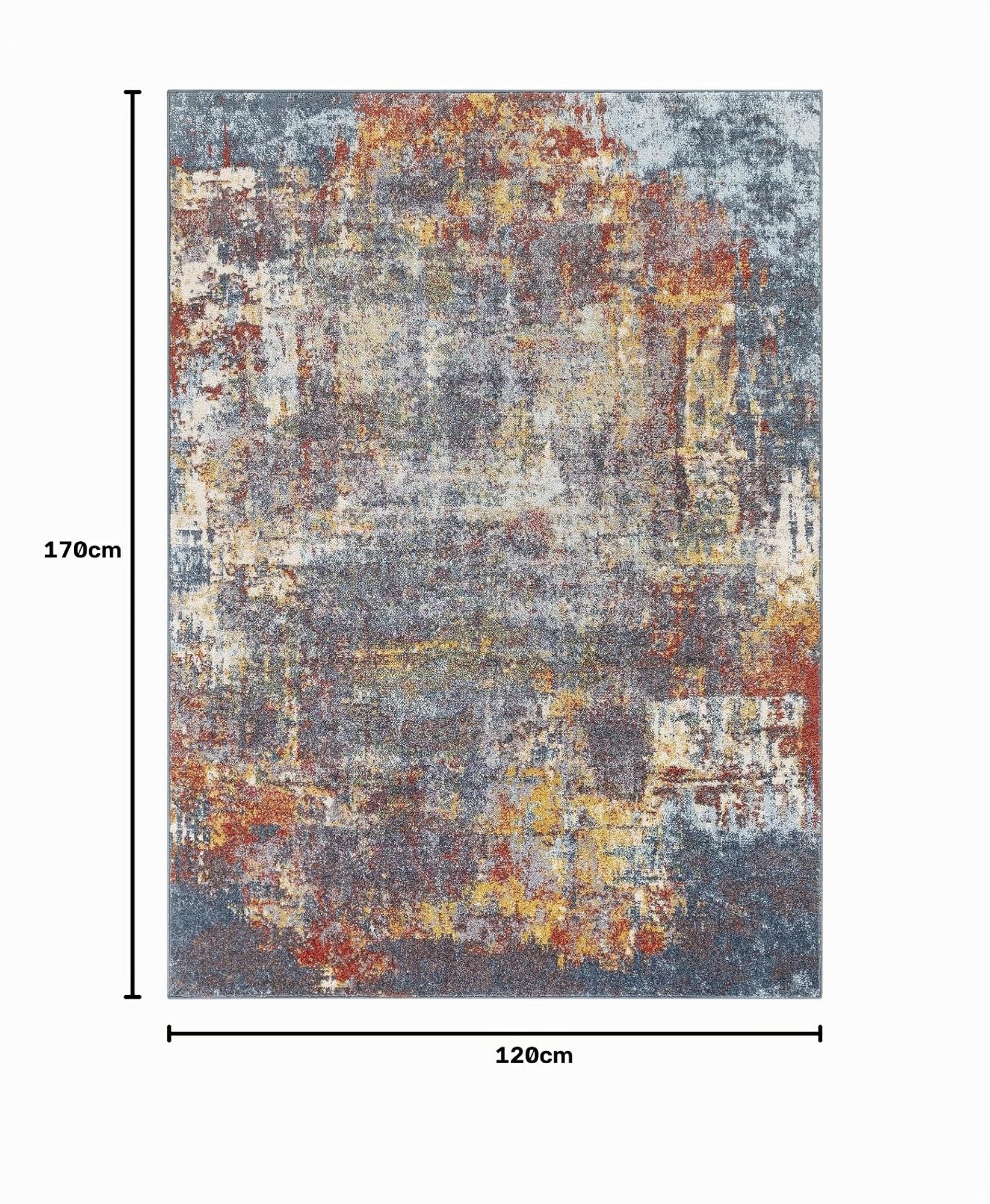 Livabliss Noa Miami Tapis 120x170 cm – Rouille, Poil Ras, Effet marbre