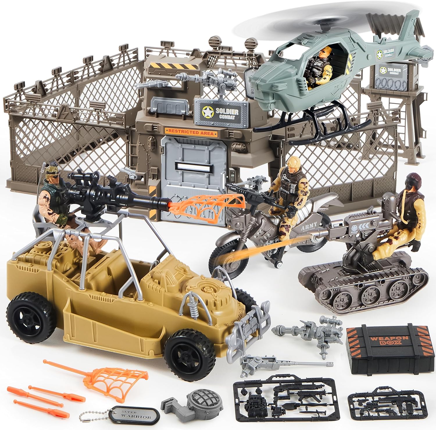 JOYIN Military Base Toys Set Including Military Base, Military Vehicles