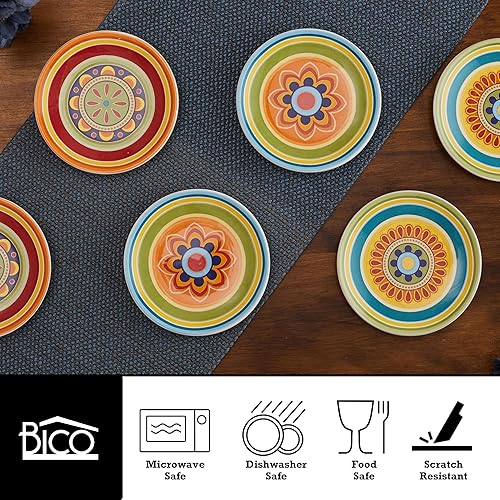 Miniatura 3 de Bico Juego de 6 platos tunecinos de cerámica para aperitivos, para ensalada, aperitivos, microondas y lavavajillas