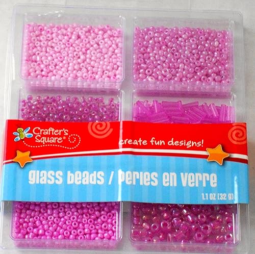 Miniatura 4 de Paquete surtido de 4 cuentas de vidrio - Rosas, verdes, azules, negroblancogrisiridiscente