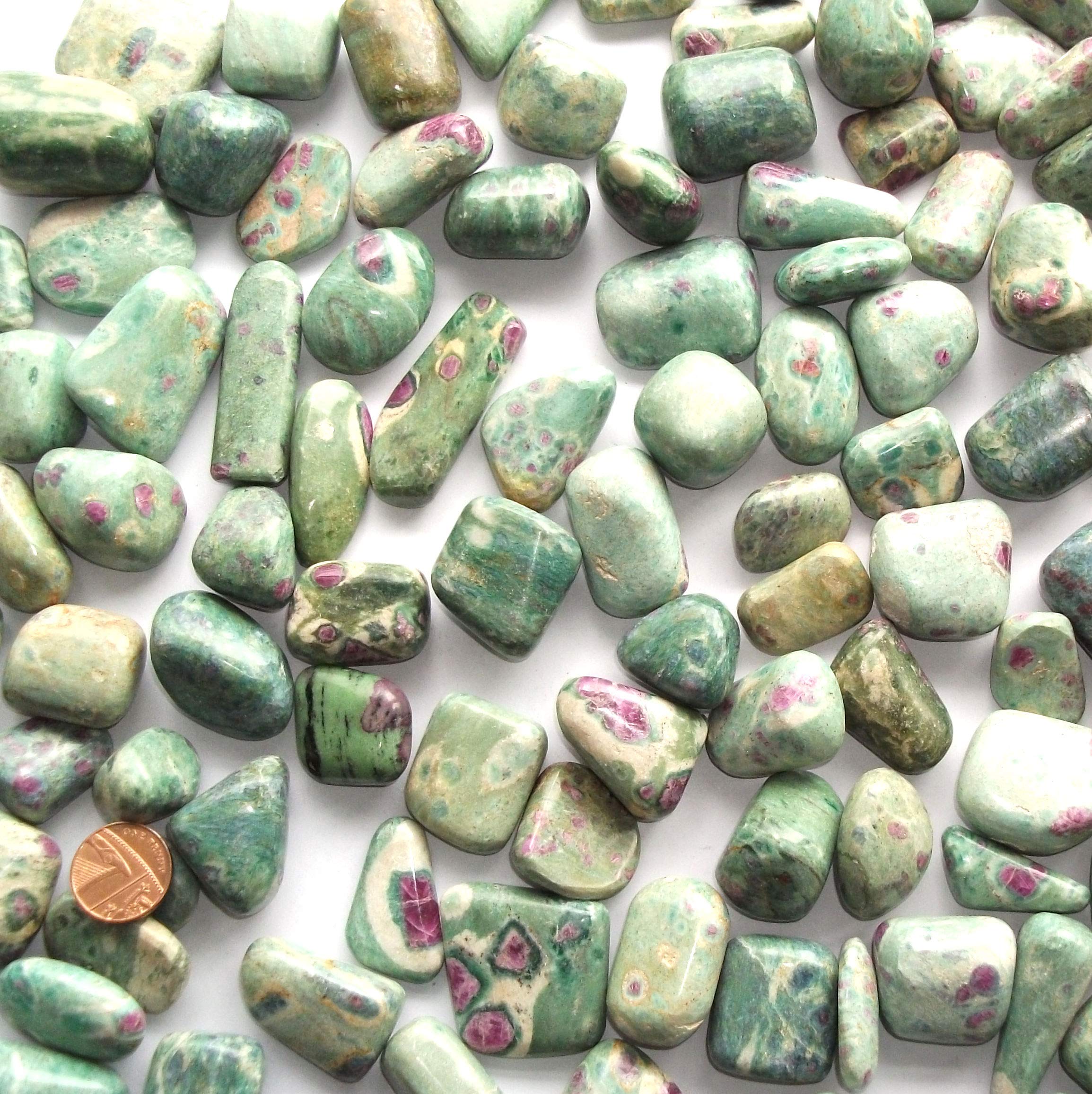 Green Cross Toad Ruby Fuchsite Natural Tumblestone Tumbled Polished Stone Crystal
