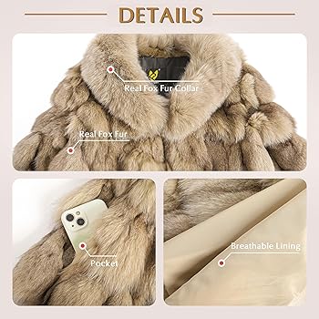 Women's Genuine Fox Fur Coat for Winter Thick Warm Fur Jacket
