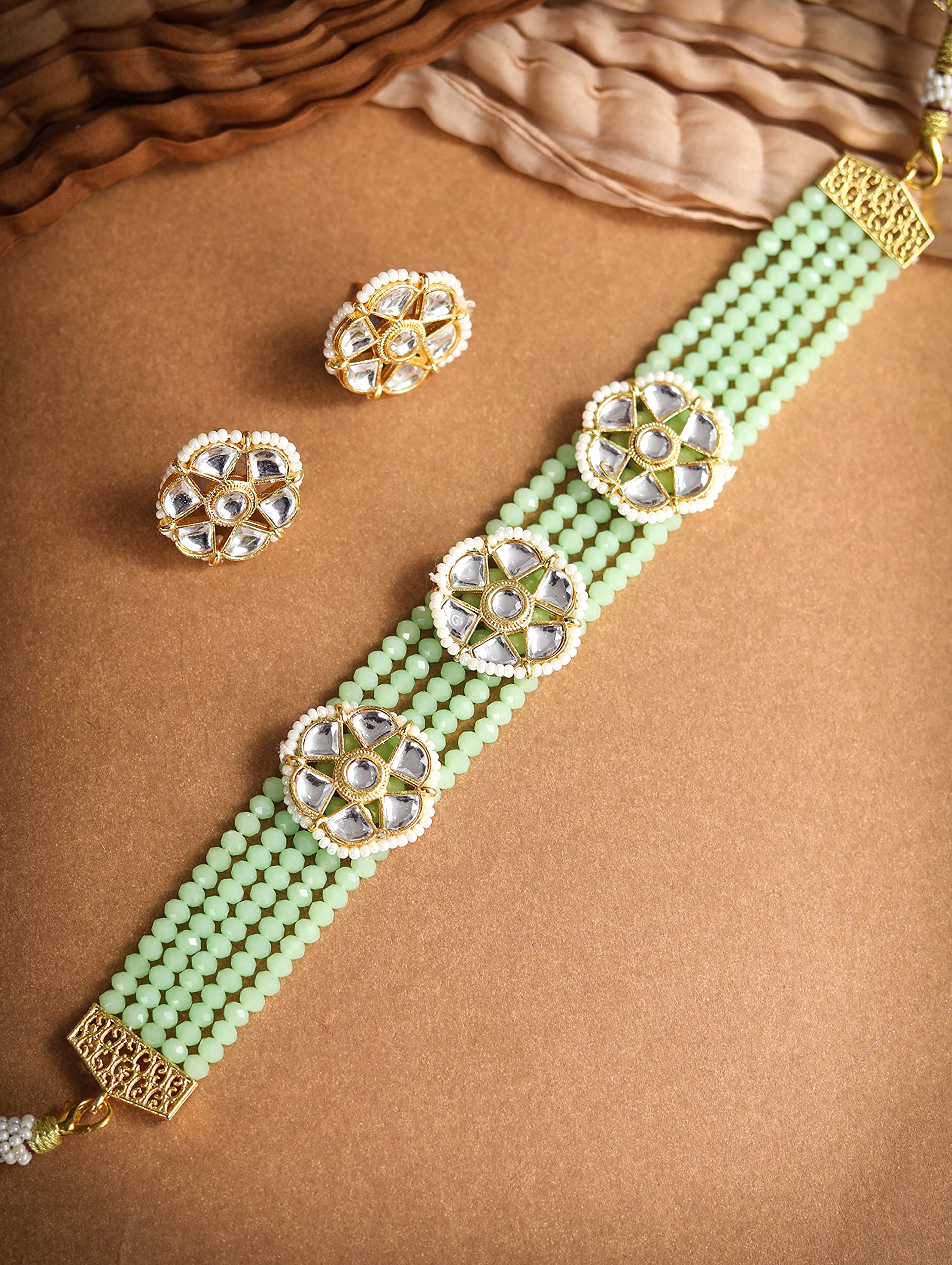 Women's Kundan Plated Choker Set, Elegant Gift