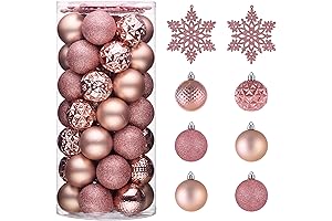 Valery Madelyn Christmas Pink Shatterproof Christmas Ball Ornaments