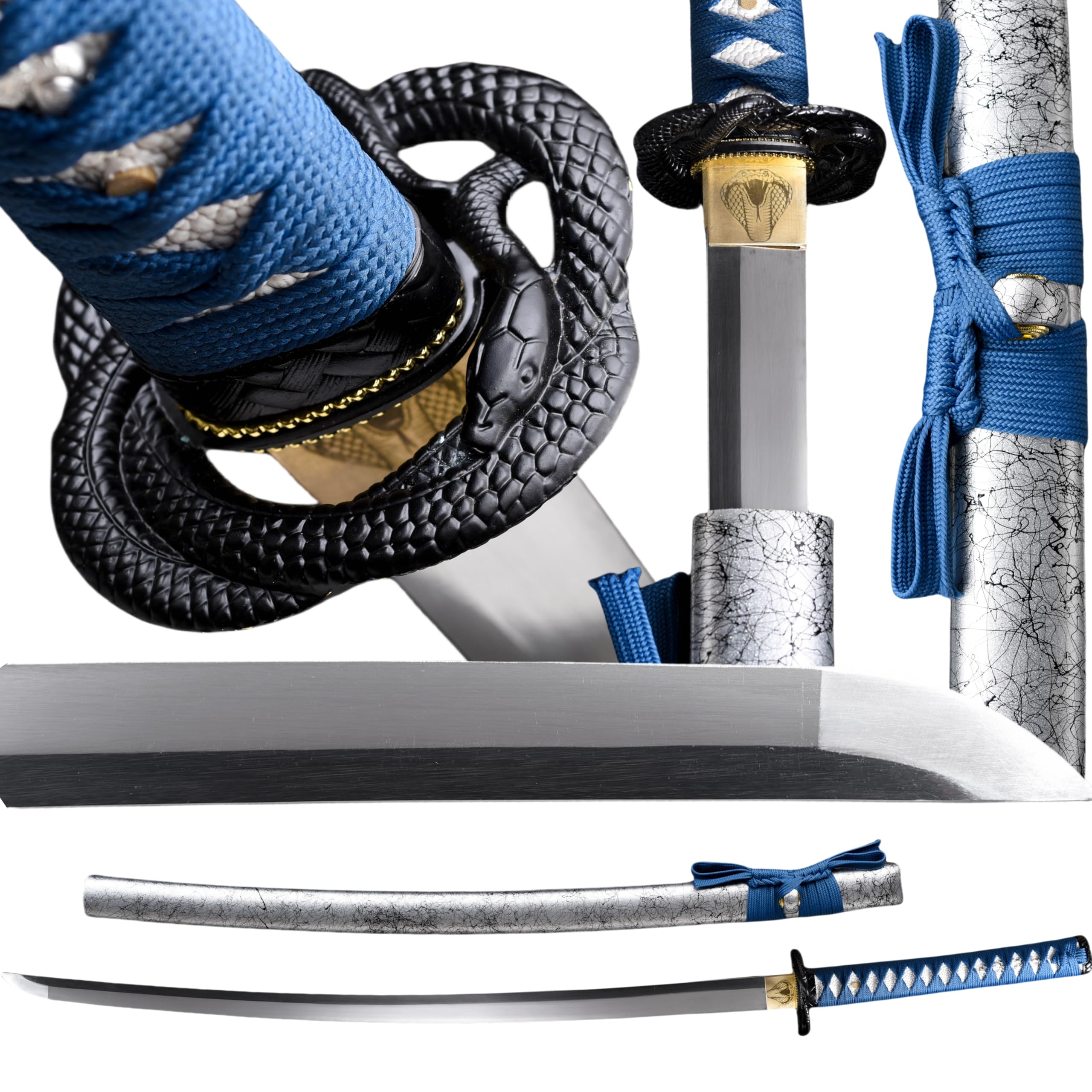 A True Samurai Sword, Made of 1095 high Carbon Steel with Sharp Blades, Suitable for Martial Artists and Players to Collect, Full of Tang Dynasty