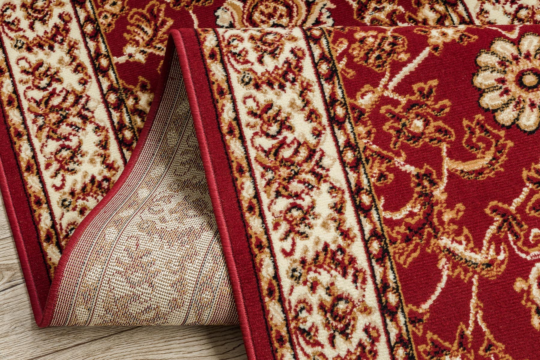 rugsx Tapis de Couloir BCF MORAD KLASYK pour la Cuisine, Le Hall, Le Couloir, l'entrée, Solide, Classique Bordeaux 70x220 cm