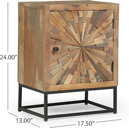 Miniatura 3 de Christopher Knight Home Gatsby Boho - Mesita de noche de madera, natural