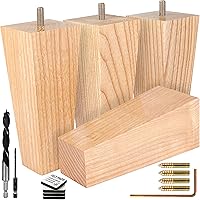 Vista 23 de Patas cuadradas premium de muebles en negro (kit de instalación completa) - Elige tu