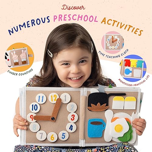 Miniatura 2 de Mumoro Libro silencioso para niños pequeños, libro educativo Montessori ocupado, libros sensoriales coloridos para niños pequeños, juguete de viaje