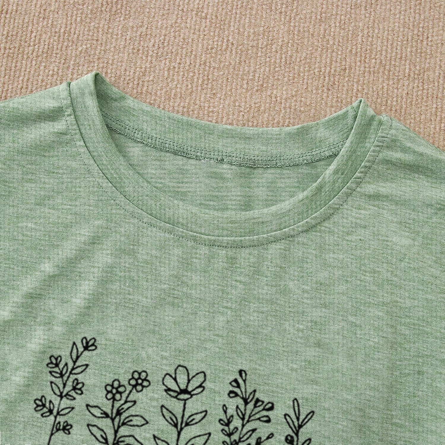 Spread Kindness Like Flower T-Shirt for Women Flower Graphic Shirt Casual Positive Inspirational Short Sleeve Top - Image 4