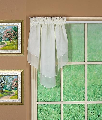 Miniatura 7 de Today's Curtain Emelia Original Voile Ascot 25 pulgadas, crudo, 40 pulgadas de ancho x 25 pulgadas de largo