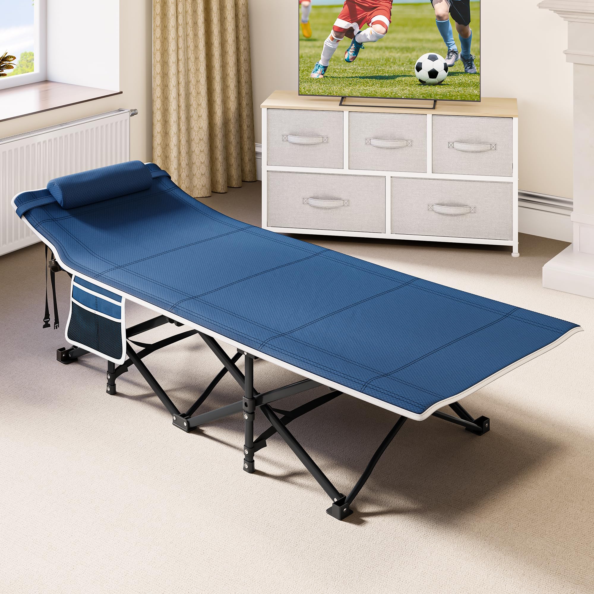 YITAHOME Feldbett Klappbar Campingbett 260 kg Traglast Blau