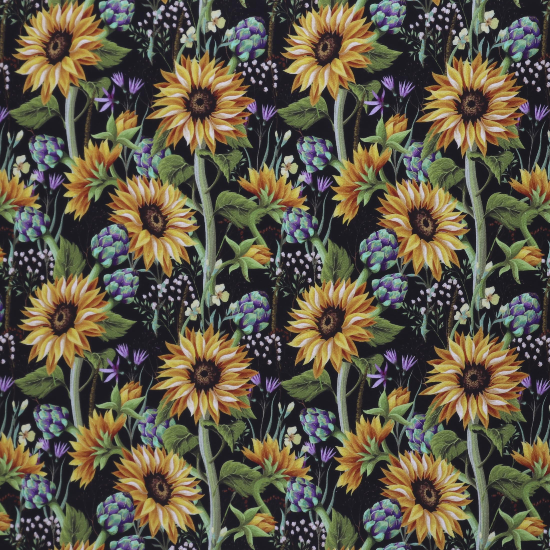 Mook Fabrics Cotton Sunflower DSN 02, Yellow Cut by The yard