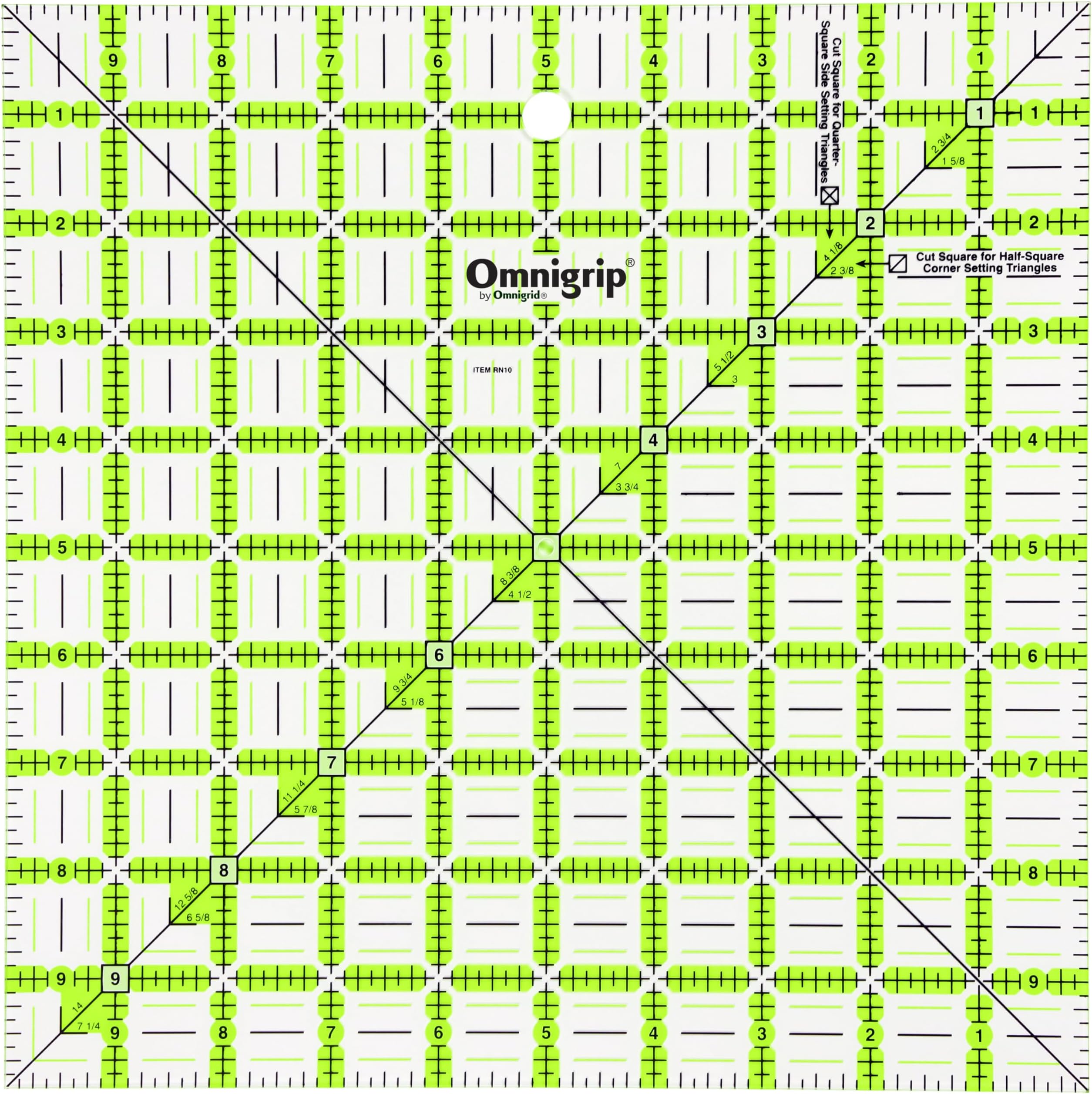 Omnigrid Omnigrip 10in Square Ruler, none