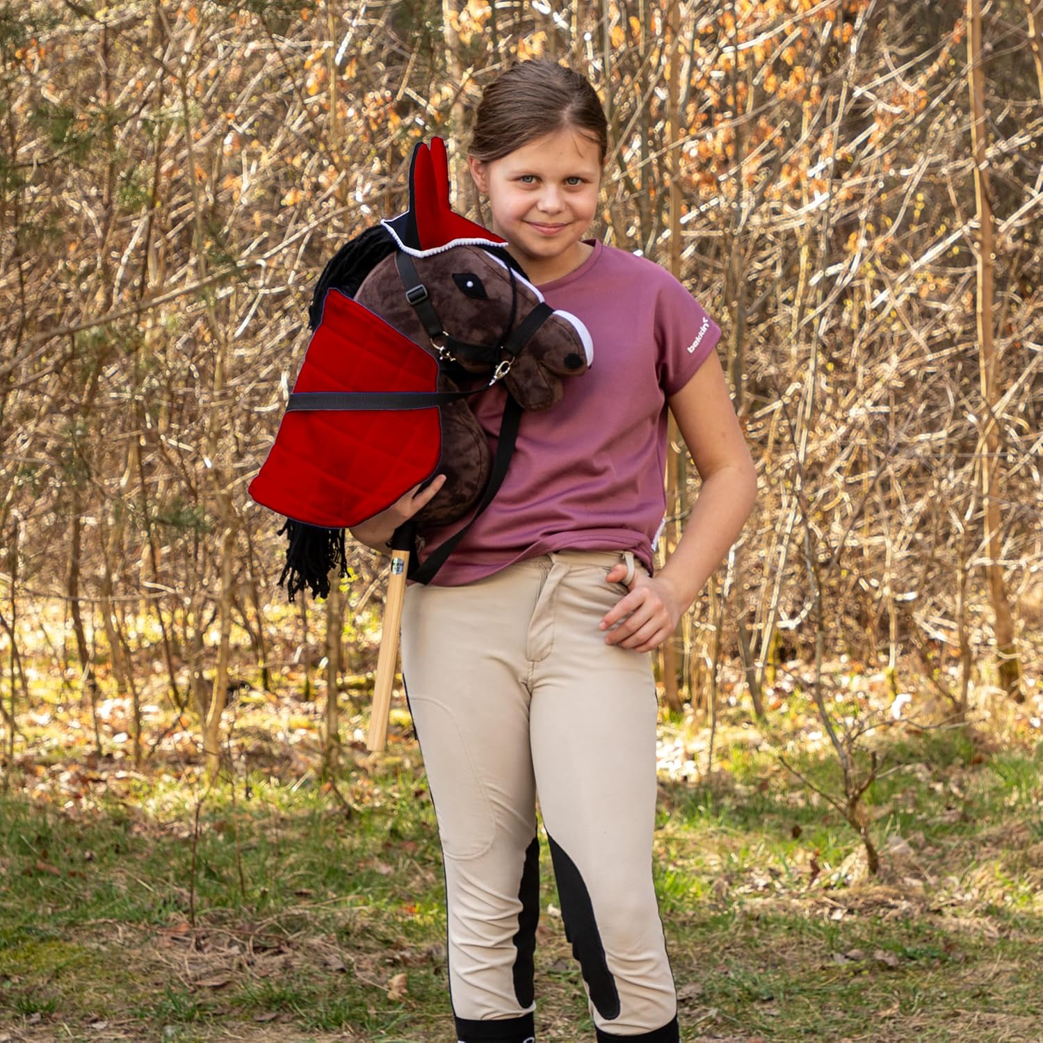 SKIPPI Hobby Horse Reversible Blanket & Fly Hood - Red & Black