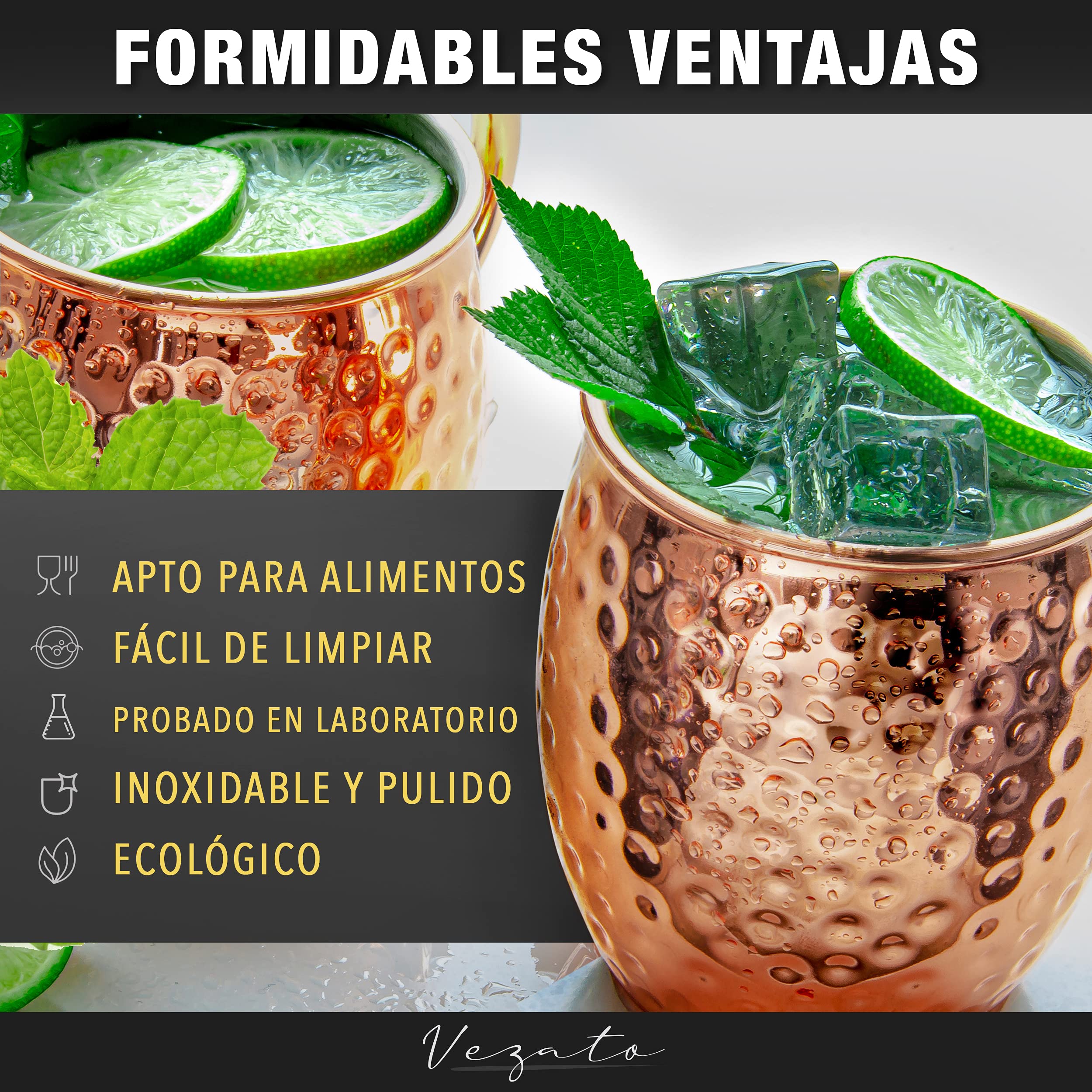 RYLIFEOGI Moscow Mule koperen mokken, set van 2, 568 ml