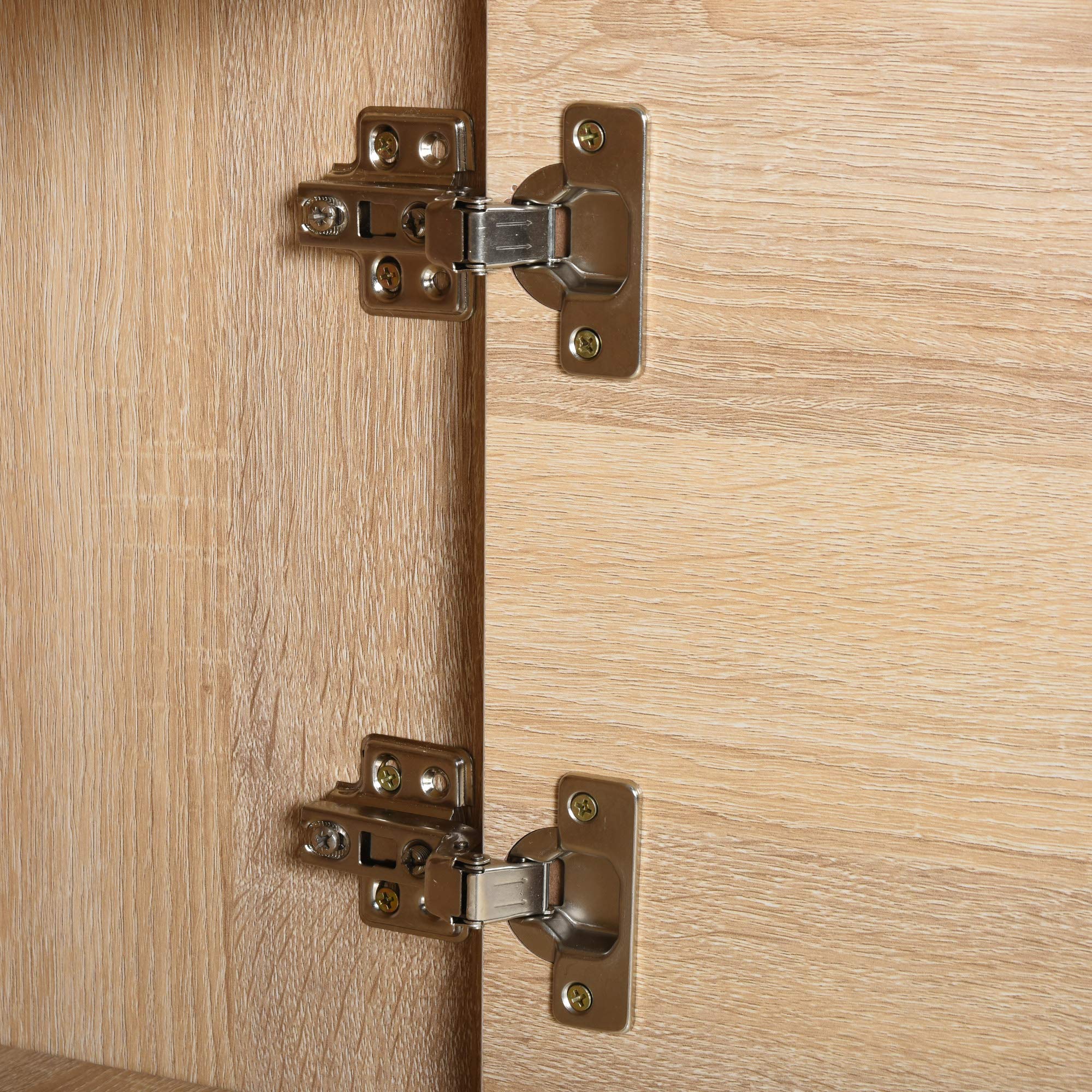 HOMCOM Mobiletto Multiuso con 3 Ripiani in Legno e 3 Antine per Casa, Camera, Soggiorno o Ufficio, 48x34x100cm