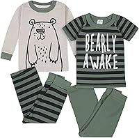Gerber Baby Boys' Toddler Snug Fit 4-Piece Cotton Pajama Set - Soft, Safe, Mix-and-Match Sleepwear